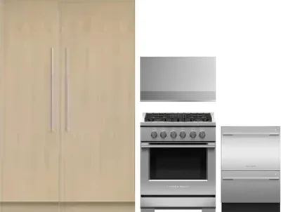 5 Piece Package Includes Refrigerator, Freezer, Range, Hood And Dishwasher